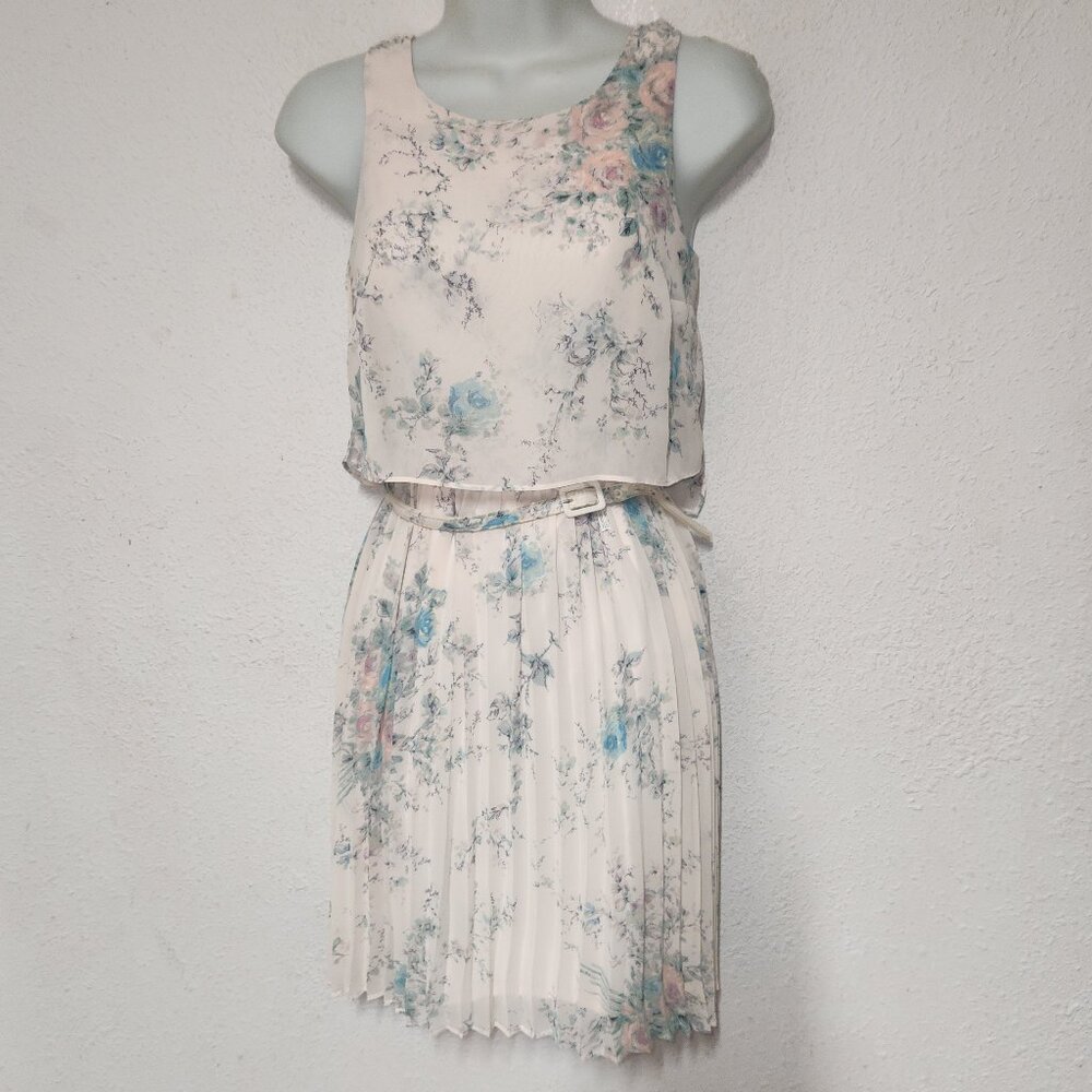 LAUREN CONRAD Dress w/ floral design, 2-layers, size 2